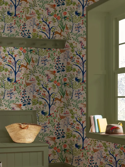 Cream Enchanted Woodland Antique 10M Wallpaper