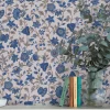 Cream/Blue Trailing Scot 10M Wallpaper