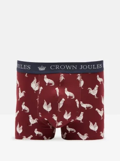 Crown Joules Red/Green Pack of Two Cotton Boxers