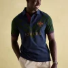 Embellished Green/Navy Classic Fit Polo Shirt