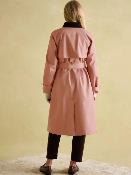 Epwell Pink Waterproof Belted Trench Coat