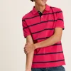 Filbert Pink & Navy Striped Polo Shirt