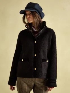 Fleur Black Fleece Jacket