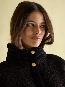 Fleur Black Fleece Jacket