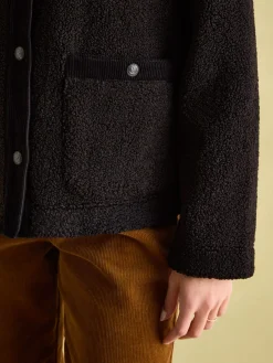 Fleur Black Fleece Jacket