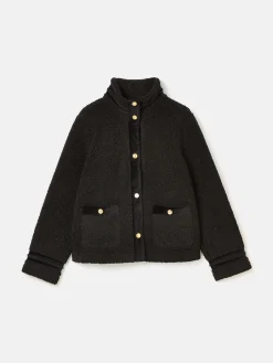 Fleur Black Fleece Jacket