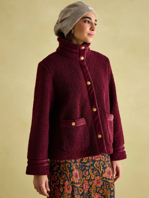 Fleur Red Fleece Jacket