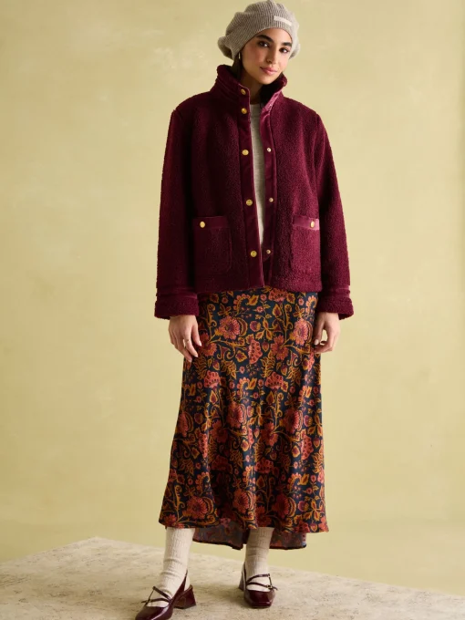 Fleur Red Fleece Jacket
