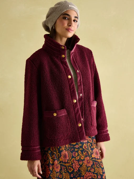 Fleur Red Fleece Jacket