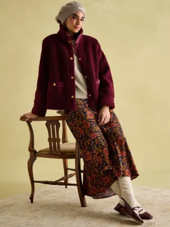 Fleur Red Fleece Jacket