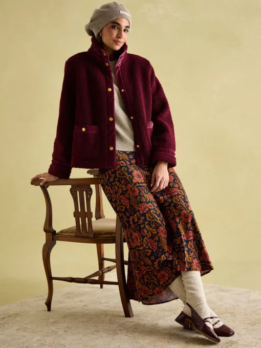 Fleur Red Fleece Jacket