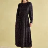 Georgina Navy Multi Elasticated Waist Maxi Dress