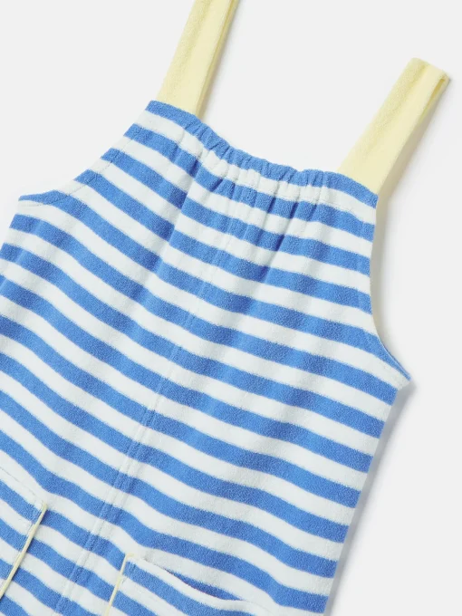 Girls' By The Sea Blue Striped Towelling Playsuit