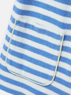 Girls' By The Sea Blue Striped Towelling Playsuit