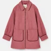 Girls' Dorothea Pink Herringbone Tweed Coat