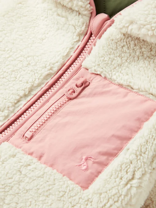 Girls' Kali Cream Fleece Lined Reversible Quilted Jacket