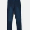 Girls' Trot Denim Dark Wash Jersey Denim Jodphur-Style Leggings