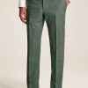 Green Slim Textured Suit Trousers