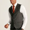 Green Window Pane Check Suit Waistcoat