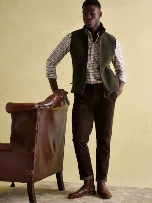 Greenfield Green Full Zip Fleece Gilet
