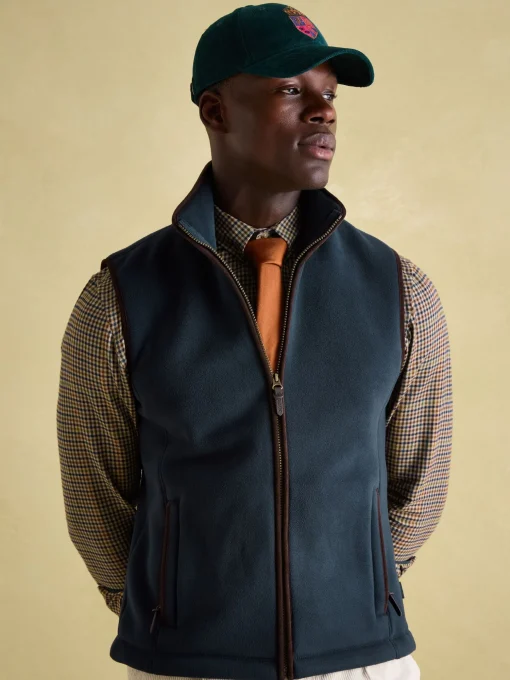Greenfield Navy Blue Full Zip Fleece Gilet