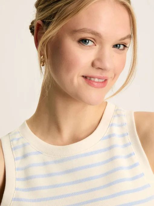 Harbour Cream & Blue Striped Jersey Vest