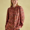 Harper Red Paisley Pussybow Tie Blouse