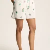 Iris White Ground Embroidered Shorts
