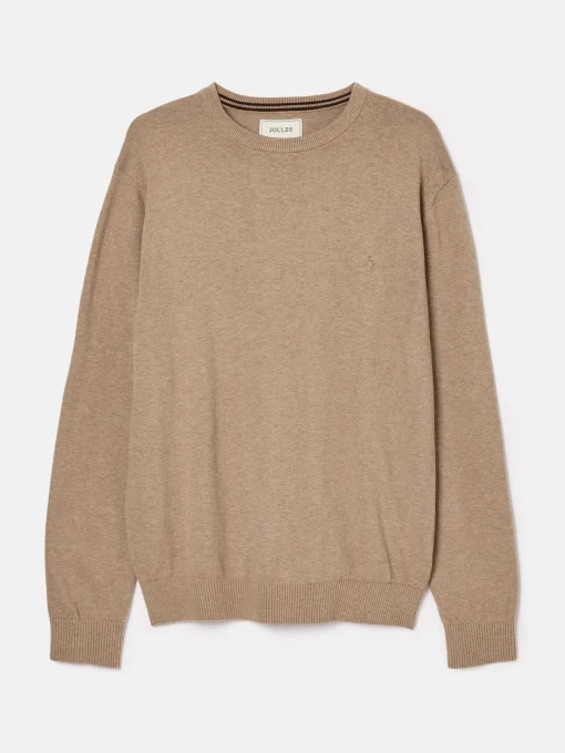 Jarvis Light Brown Crew Neck Knitted Jumper