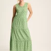 Jayne Green Jersey Tiered Dress