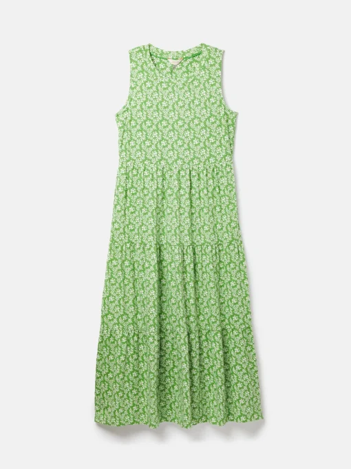 Jayne Green Jersey Tiered Dress