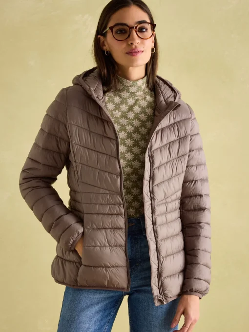 Kenley Neutral Showerproof Padded Coat with Hood