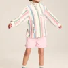 Kids' Burnham Multi Stripe Funnel Neck Sweatshirt