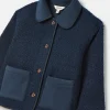 Kids' Sadie Navy Blue Borg Fleece Jacket