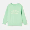 Kids' Sundaze Green Crew Neck Slogan Sweatshirt