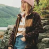 Lottie Chocolate Brown spot Borg Fleece Jacket