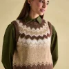 Lowry Brown Knitted Fair Isle Vest