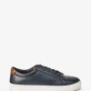 Navy Blue Leather Trainers