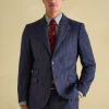 Navy Slim Fit Herringbone Suit Jacket
