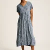 Nia Blue Jersey V-Neck Beach Dress