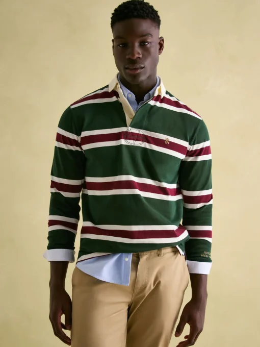 Onside Green & Red Striped Rugby Shirt