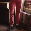 Orange Straight Leg Corduroy Trousers