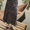 Penelope Navy Satin Midi Skirt