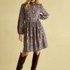 Petunia Khaki Green Frill Neck Dress