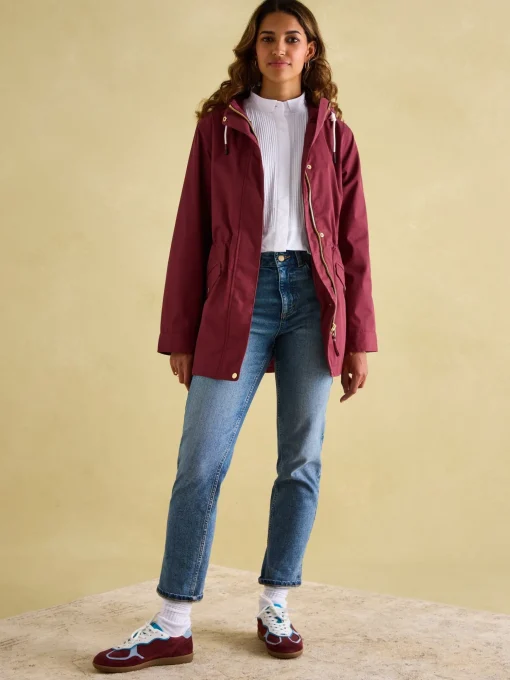 Portwell Burgundy Waterproof Raincoat With Hood