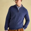 Richmond Navy Lambswool Quarter Zip Knitted Jumper