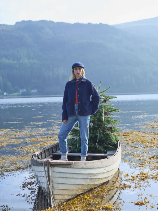 Sadie Navy Button Down Fleece Jacket