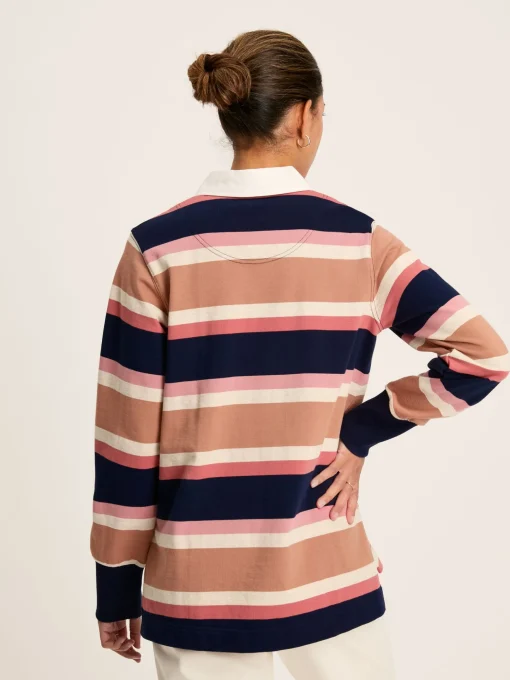 Sammie Tan Multi Stripe Striped Heavyweight Cotton Rugby Shirt