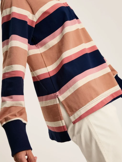 Sammie Tan Multi Stripe Striped Heavyweight Cotton Rugby Shirt