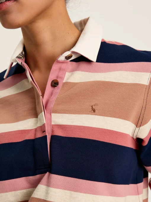 Sammie Tan Multi Stripe Striped Heavyweight Cotton Rugby Shirt